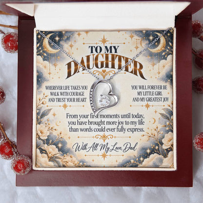 C477 - No Matter How Much You Grow There Will Always Be A Little Girl I Love Beyond Words - Forever Love Necklace