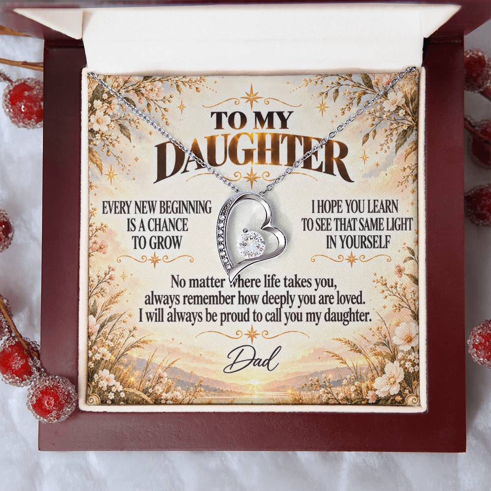 C316 - May Every New Beginning Remind You That Dad Will Always Stand Behind You - Forever Love Necklace
