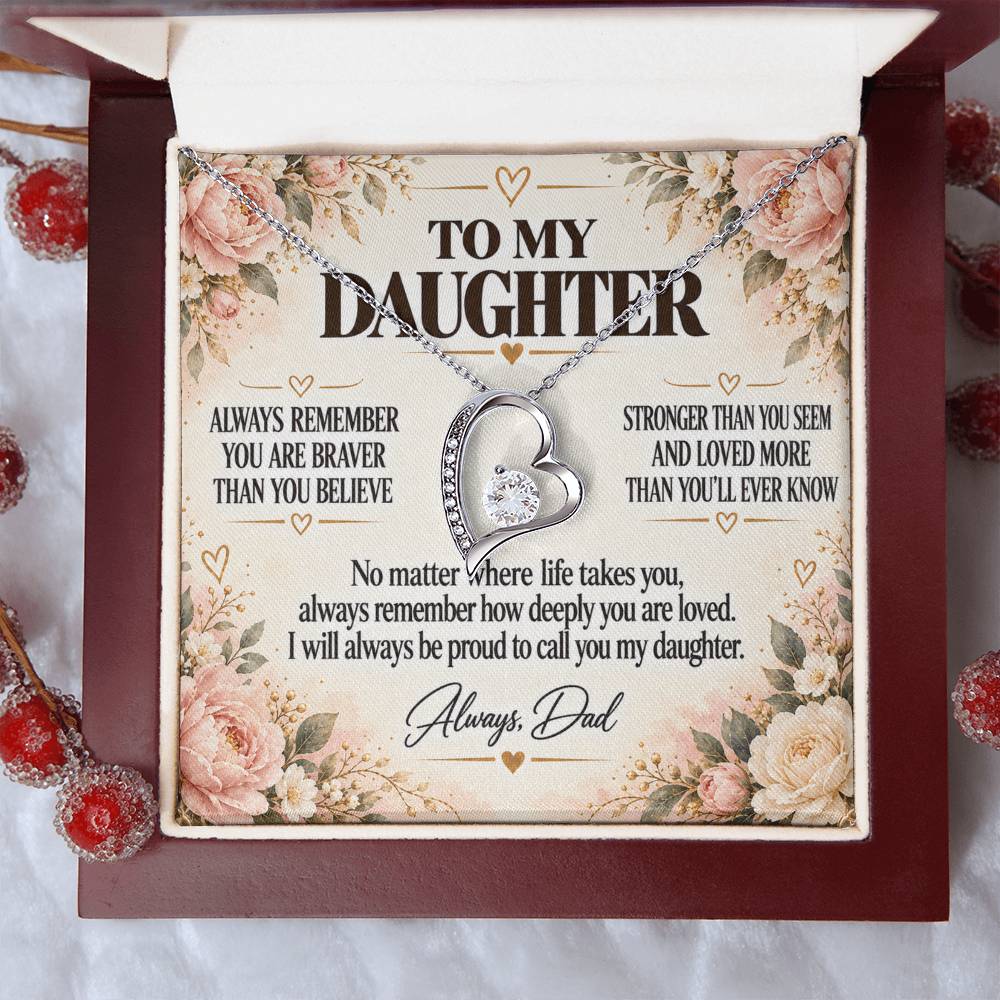 C226 - Grow With Grace Live With Courage And Always Remember Where Your Strength Began - Forever Love Necklace