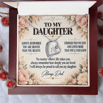 C226 - Grow With Grace Live With Courage And Always Remember Where Your Strength Began - Forever Love Necklace