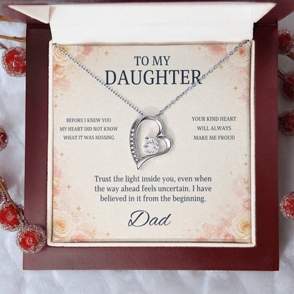 C100 - Wherever The Years Take Us You Will Always Be My Daughter My Pride And A Piece Of My Heart - Forever Love Necklace