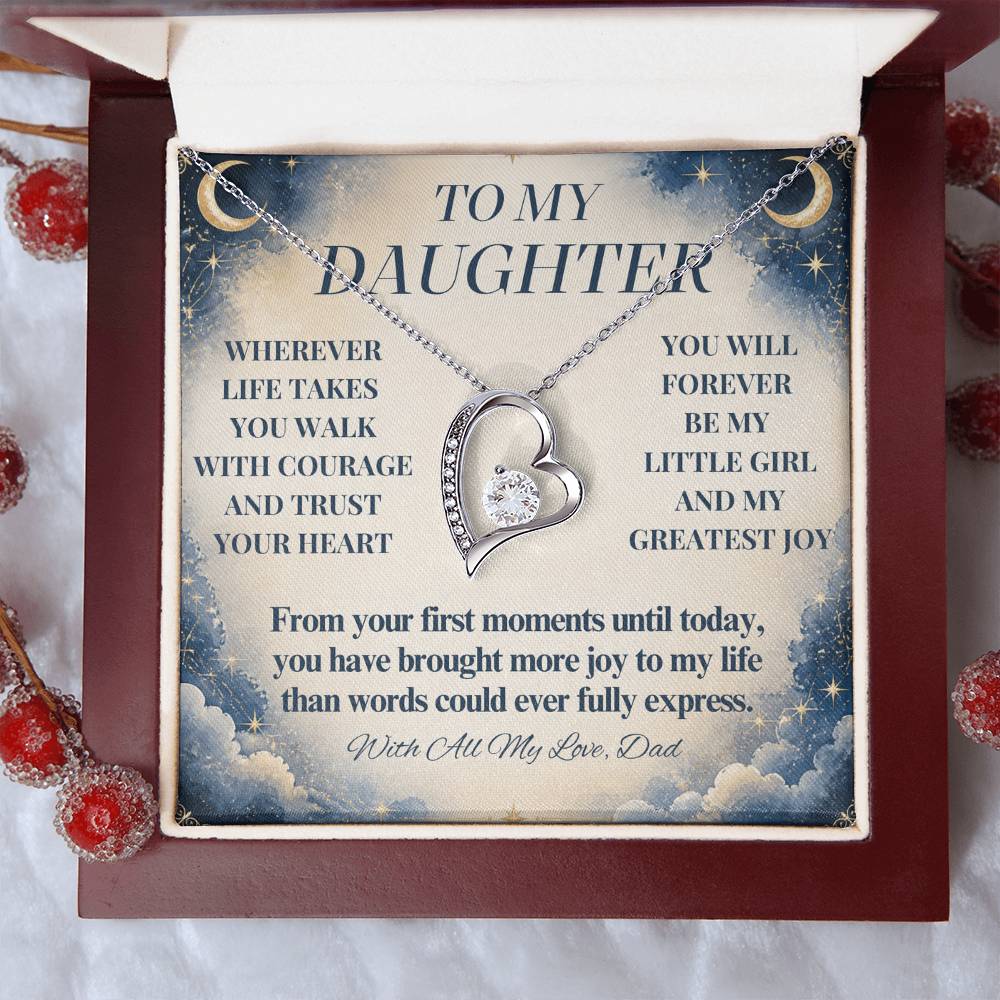 C277 - No Matter How Much You Grow There Will Always Be A Little Girl I Love Beyond Words - Forever Love Necklace
