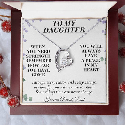 C183 - The World Is Brighter Because You Are In It And My Life Is Better Because You Are My Daughter - Forever Love Necklace