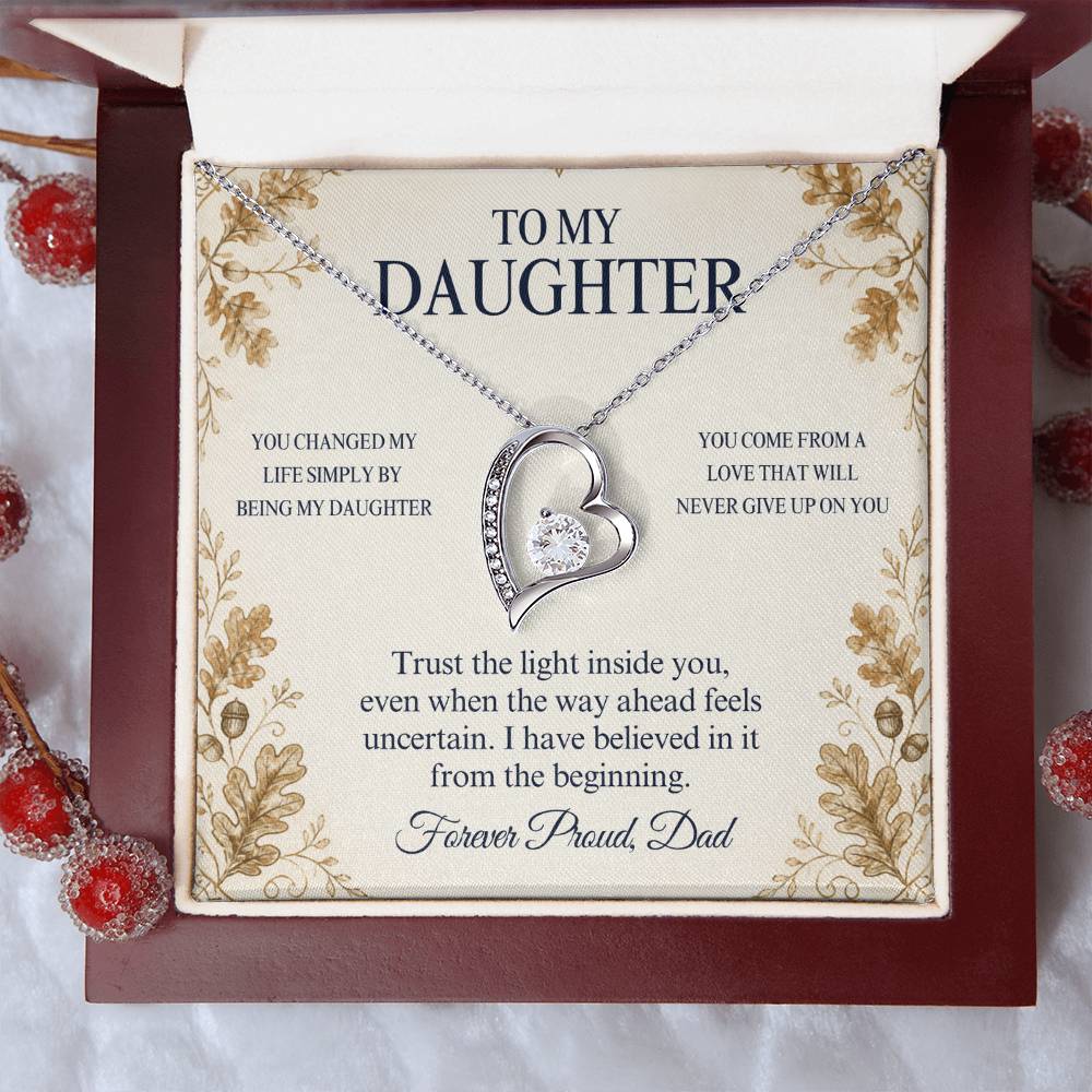 C95 - I Will Always Celebrate The Woman You Become And Treasure The Little Girl You Were - Forever Love Necklace