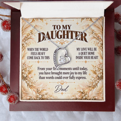 C372 - When The World Feels Heavy Remember You Will Always Have A Place In Dad’s Heart - Forever Love Necklace