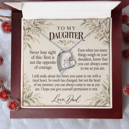 C624 - When The Day Feels Heavy And A Memory That Time Cannot Take Away - Forever Love Necklace