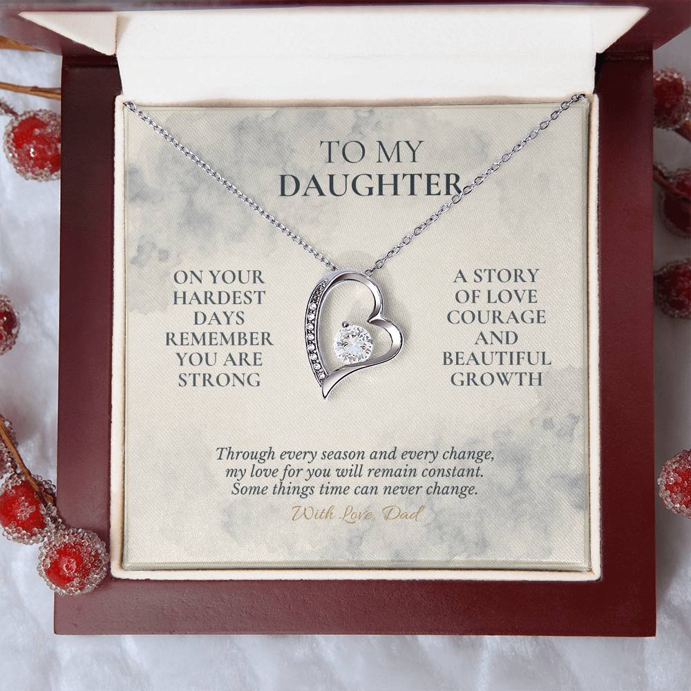 C113 - Even On Your Hardest Days Remember You Are Stronger Than You Think And Never Alone - Forever Love Necklace