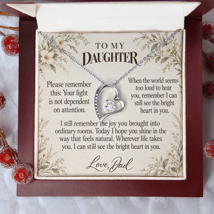 C666 - The Light Inside You And Quiet Words For Your Hardest Days - Forever Love Necklace