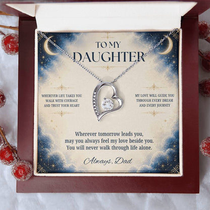 C2 - Wherever Life Takes You May You Always Feel Dad’s Love Guiding Your Heart - Forever Love Necklace