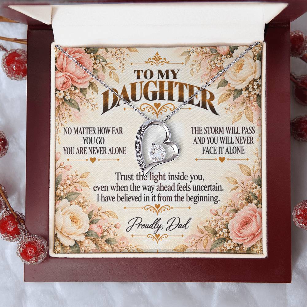 C430 - Whenever You Look Back Know There Has Always Been A Dad Proudly Standing Behind You - Forever Love Necklace
