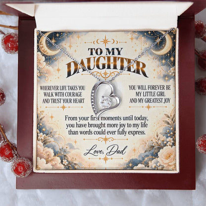 C427 - No Matter How Much You Grow There Will Always Be A Little Girl I Love Beyond Words - Forever Love Necklace