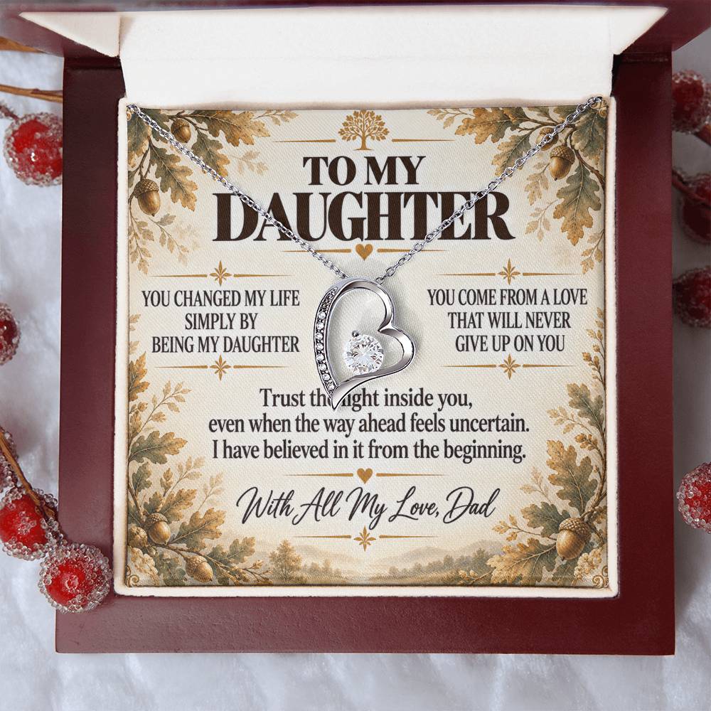 C245 - I Will Always Celebrate The Woman You Become And Treasure The Little Girl You Were - Forever Love Necklace