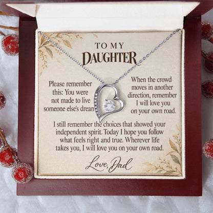 C676 - Walk Your Own Path And Quiet Words For Your Hardest Days - Forever Love Necklace