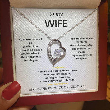 S8 - My Favorite Place Is Beside You – Forever Love Necklace From Husband