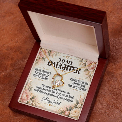 C226 - Grow With Grace Live With Courage And Always Remember Where Your Strength Began - Forever Love Necklace