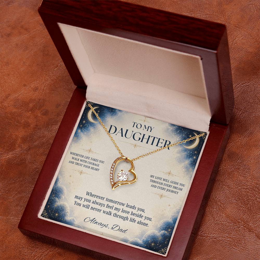 C2 - Wherever Life Takes You May You Always Feel Dad’s Love Guiding Your Heart - Forever Love Necklace