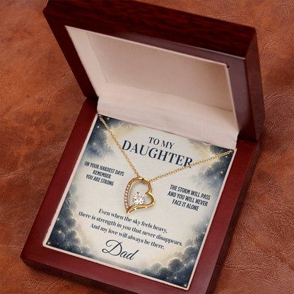 C13 - Even On Your Hardest Days Remember You Are Stronger Than You Think And Never Alone - Forever Love Necklace