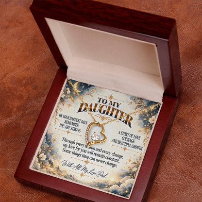 C413 - Even On Your Hardest Days Remember You Are Stronger Than You Think And Never Alone - Forever Love Necklace
