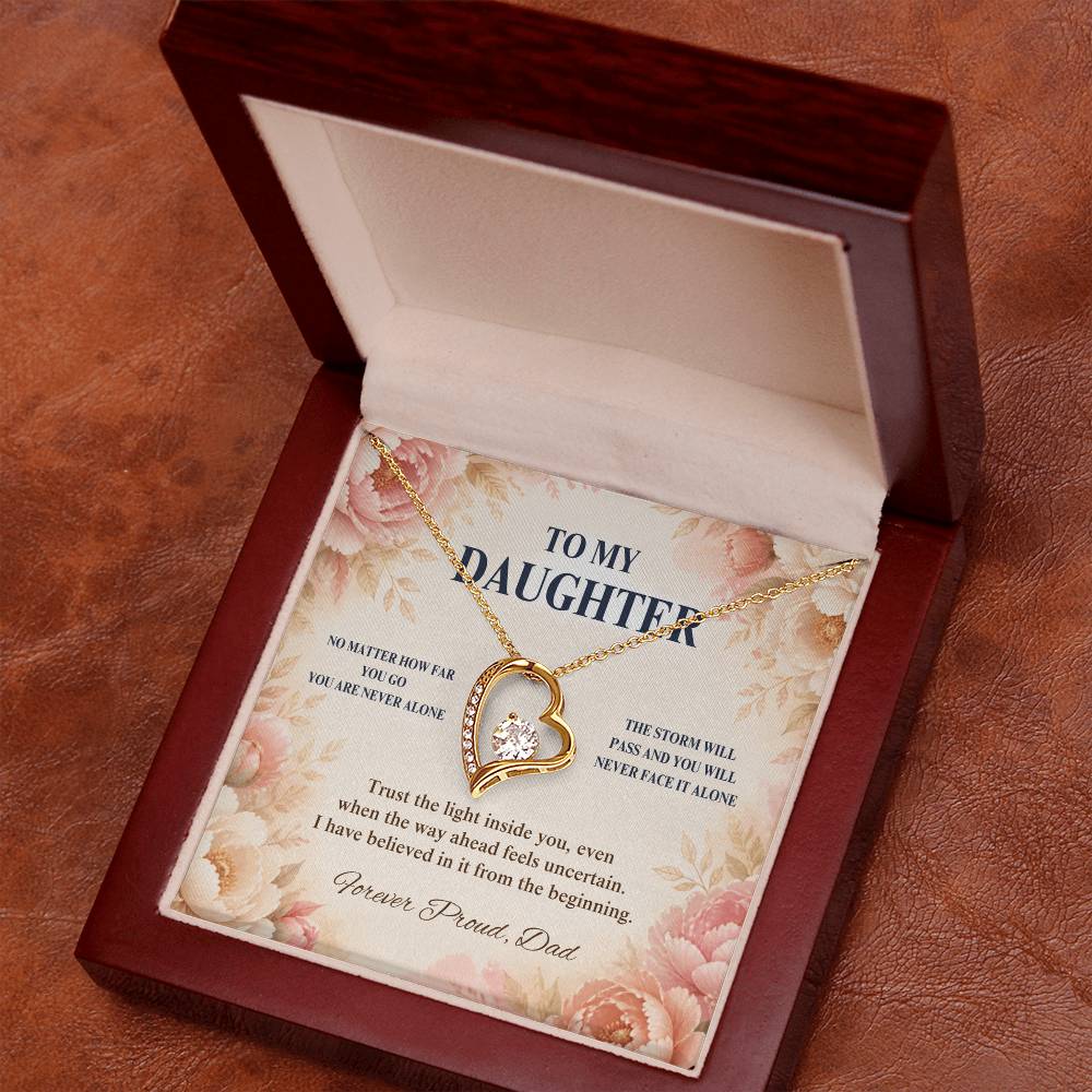C55 - No Matter How Far You Go You Will Always Carry A Piece Of Dad’s Heart With You - Forever Love Necklace
