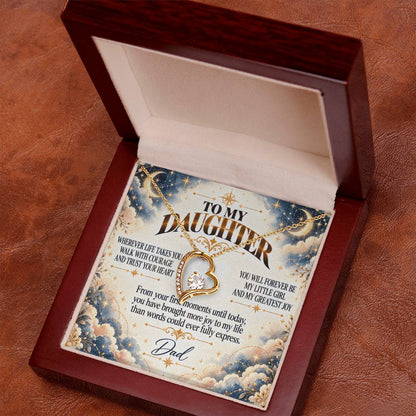 C452 - Wherever Life Takes You May You Always Feel Dad’s Love Guiding Your Heart - Forever Love Necklace