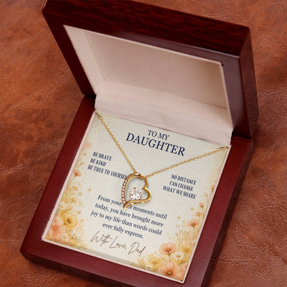 C57 - Be Brave Be Kind And Never Forget Your Dad Will Always Believe In You - Forever Love Necklace