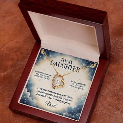 C52 - Wherever Life Takes You May You Always Feel Dad’s Love Guiding Your Heart - Forever Love Necklace