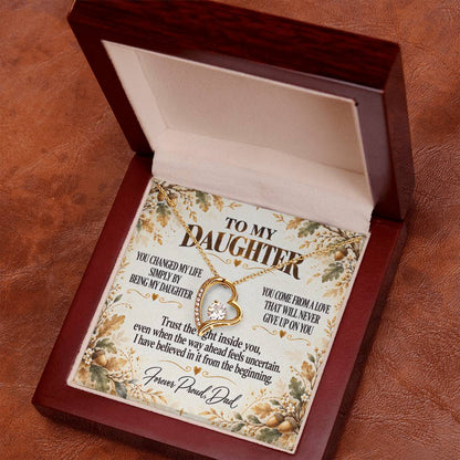 C295 - I Will Always Celebrate The Woman You Become And Treasure The Little Girl You Were - Forever Love Necklace