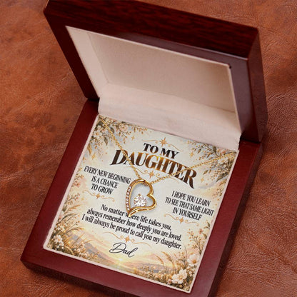 C316 - May Every New Beginning Remind You That Dad Will Always Stand Behind You - Forever Love Necklace
