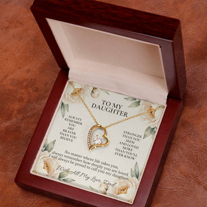 C101 - Always Remember How Deeply You Are Loved And How Proud Dad Will Always Be - Forever Love Necklace