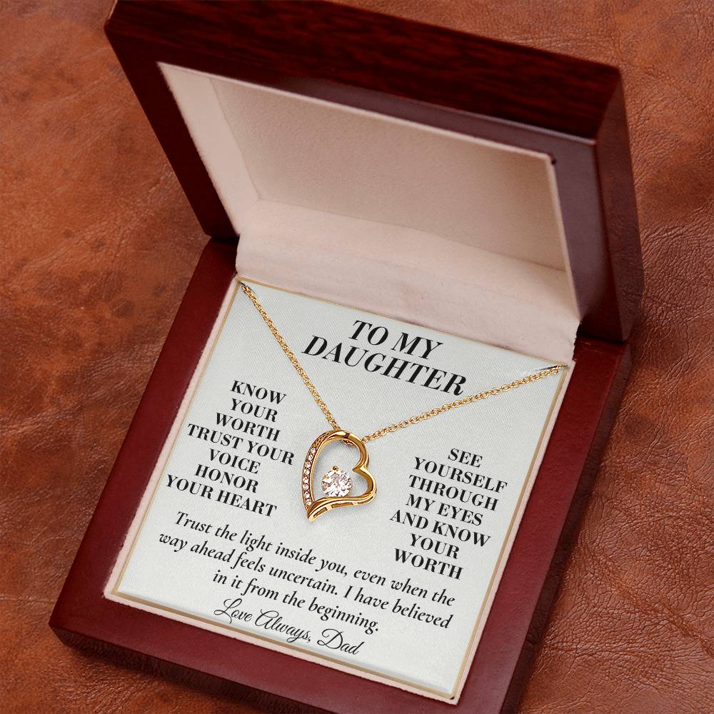 C160 - My Greatest Wish Is That You Always Know Your Worth And Never Settle For Less - Forever Love Necklace