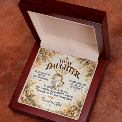 C495 - I Will Always Celebrate The Woman You Become And Treasure The Little Girl You Were - Forever Love Necklace