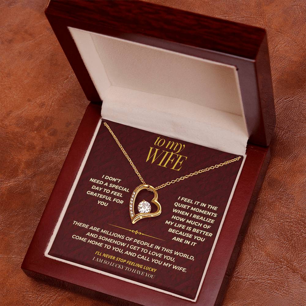 S112 - You Make Me Feel Lucky Every Day – Forever Love Necklace From Husband