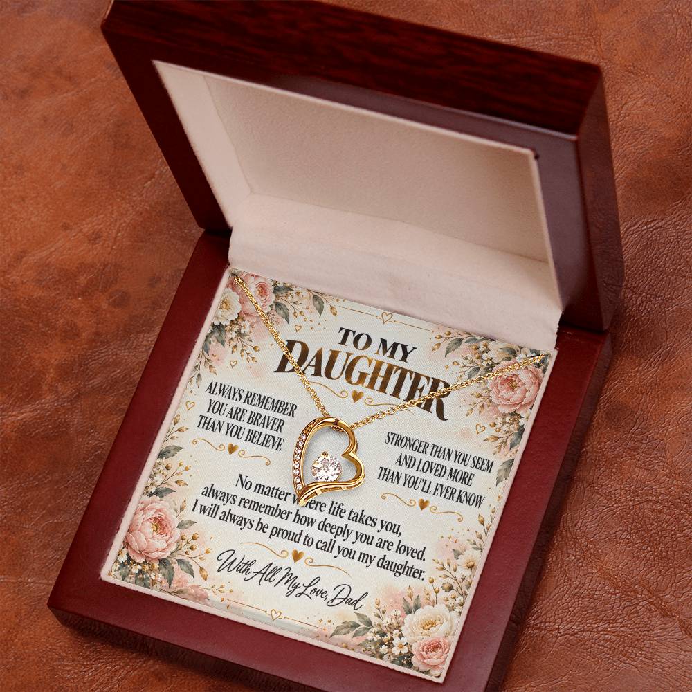C301 - Always Remember How Deeply You Are Loved And How Proud Dad Will Always Be - Forever Love Necklace