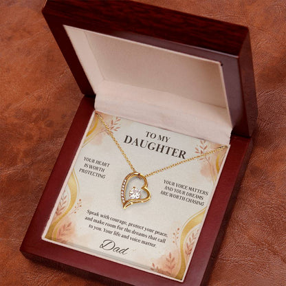 C42 - You Have A Heart Worth Protecting A Voice Worth Using And Dreams Worth Chasing - Forever Love Necklace