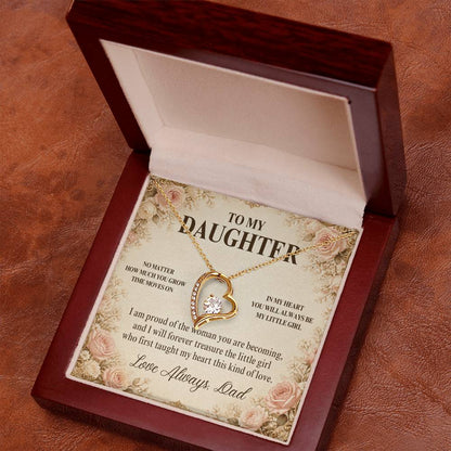 C27 - No Matter How Much You Grow There Will Always Be A Little Girl I Love Beyond Words - Forever Love Necklace