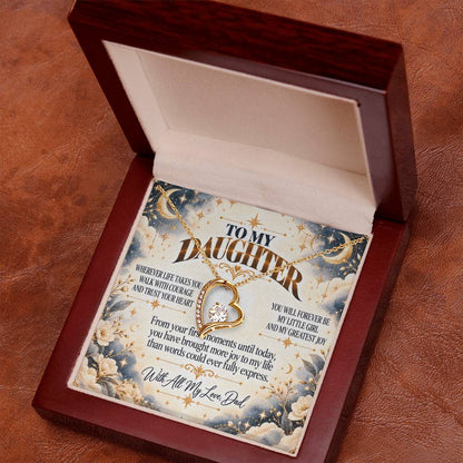 C477 - No Matter How Much You Grow There Will Always Be A Little Girl I Love Beyond Words - Forever Love Necklace
