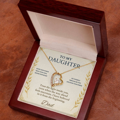 C60 - My Greatest Wish Is That You Always Know Your Worth And Never Settle For Less - Forever Love Necklace