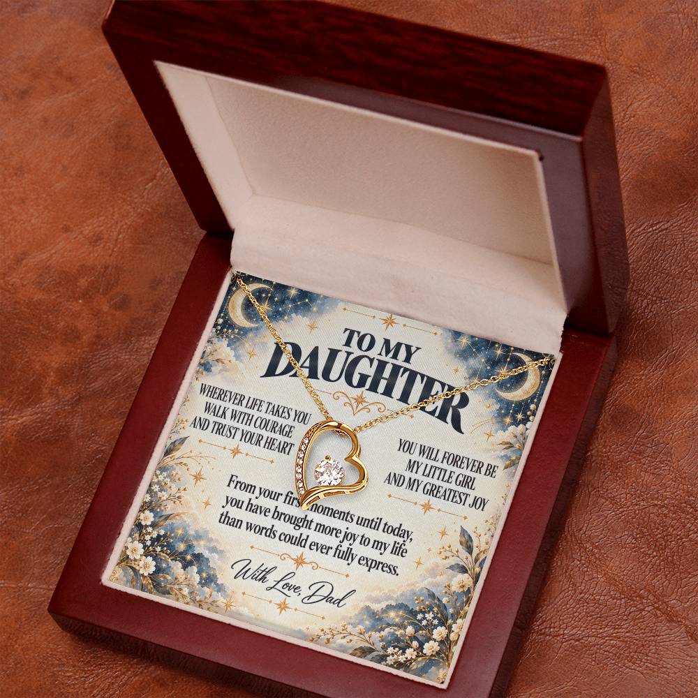 C377 - No Matter How Much You Grow There Will Always Be A Little Girl I Love Beyond Words - Forever Love Necklace