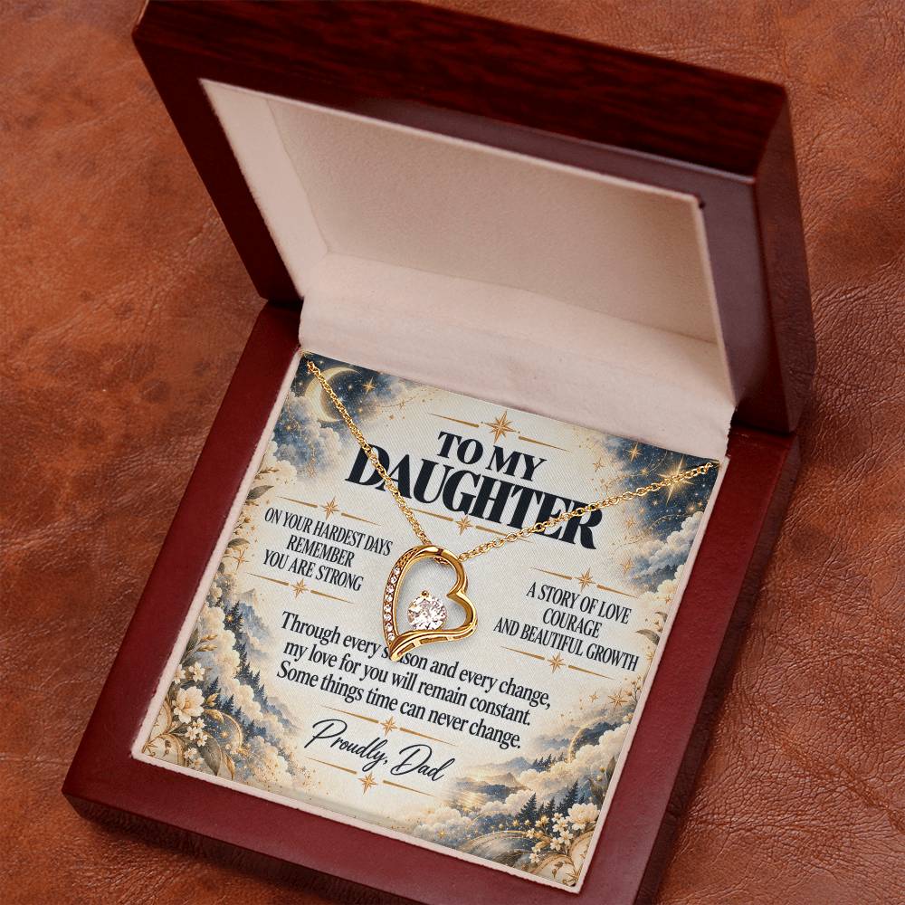 C238 - The Strong Woman You Are Becoming Will Always Remind Me Of The Little Girl I Adore - Forever Love Necklace