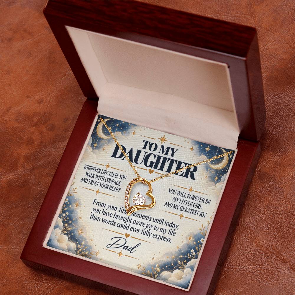 C252 - Wherever Life Takes You May You Always Feel Dad’s Love Guiding Your Heart - Forever Love Necklace