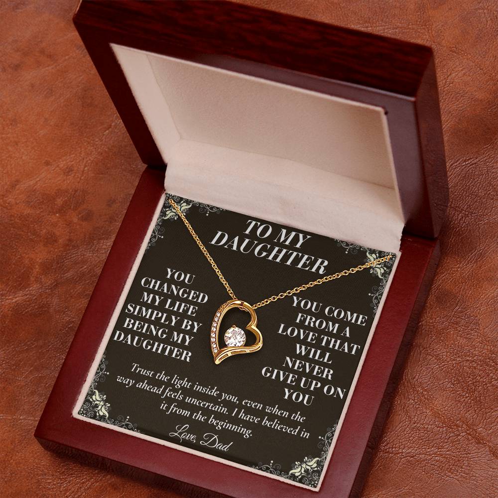 C195 - I Will Always Celebrate The Woman You Become And Treasure The Little Girl You Were - Forever Love Necklace