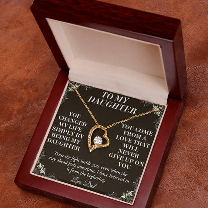 C195 - I Will Always Celebrate The Woman You Become And Treasure The Little Girl You Were - Forever Love Necklace