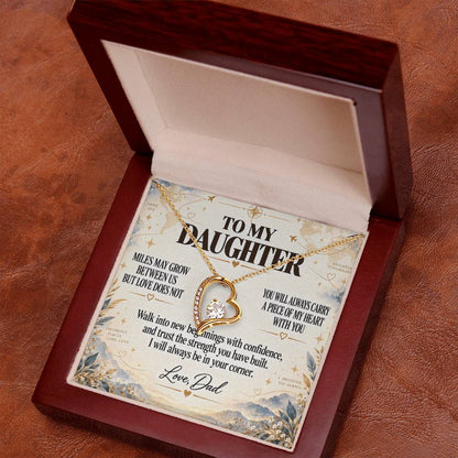 C219 - There Is No Distance Great Enough To Change The Bond Between A Father And Daughter - Forever Love Necklace