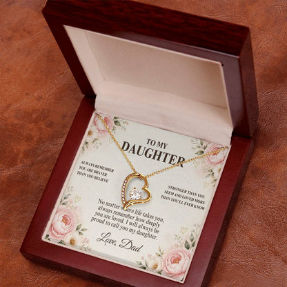 C51 - Always Remember How Deeply You Are Loved And How Proud Dad Will Always Be - Forever Love Necklace
