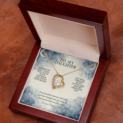 C127 - No Matter How Much You Grow There Will Always Be A Little Girl I Love Beyond Words - Forever Love Necklace