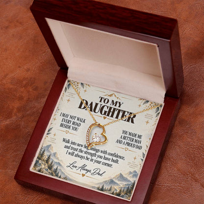 C224 - I May Not Walk Every Road Beside You But My Love Will Travel Every Mile With You - Forever Love Necklace