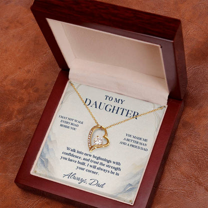 C74 - I May Not Walk Every Road Beside You But My Love Will Travel Every Mile With You - Forever Love Necklace