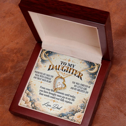 C427 - No Matter How Much You Grow There Will Always Be A Little Girl I Love Beyond Words - Forever Love Necklace