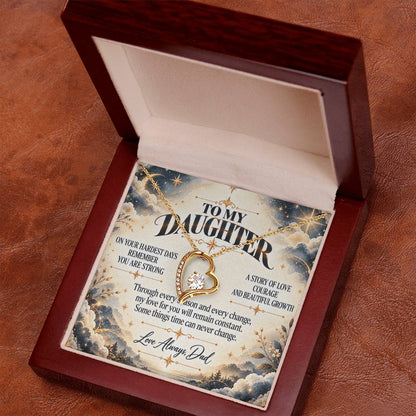 C488 - The Strong Woman You Are Becoming Will Always Remind Me Of The Little Girl I Adore - Forever Love Necklace
