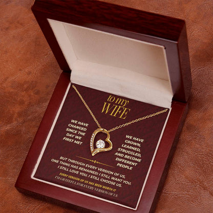 S110 - I’m Grateful For Every Version Of Us – Forever Love Necklace From Husband